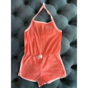 Epic Threads Little Girls Terry Romper One Piece size 5 Peach Orange Pink LOVE